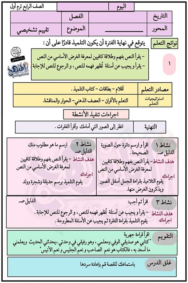 دفتر تحضير لغة عربية الصف الرابع الابتدائي الترم الاول ٢٠٢٢ - منصة كتاتيب مصر - دفتر تحضير لغة عربية الصف الرابع الابتدائي الترم الاول ٢٠٢٢ دفتر تحضير لغة عربية الصف الرابع الابتدائي الترم الاول ٢٠٢٢ - اللغة العربية