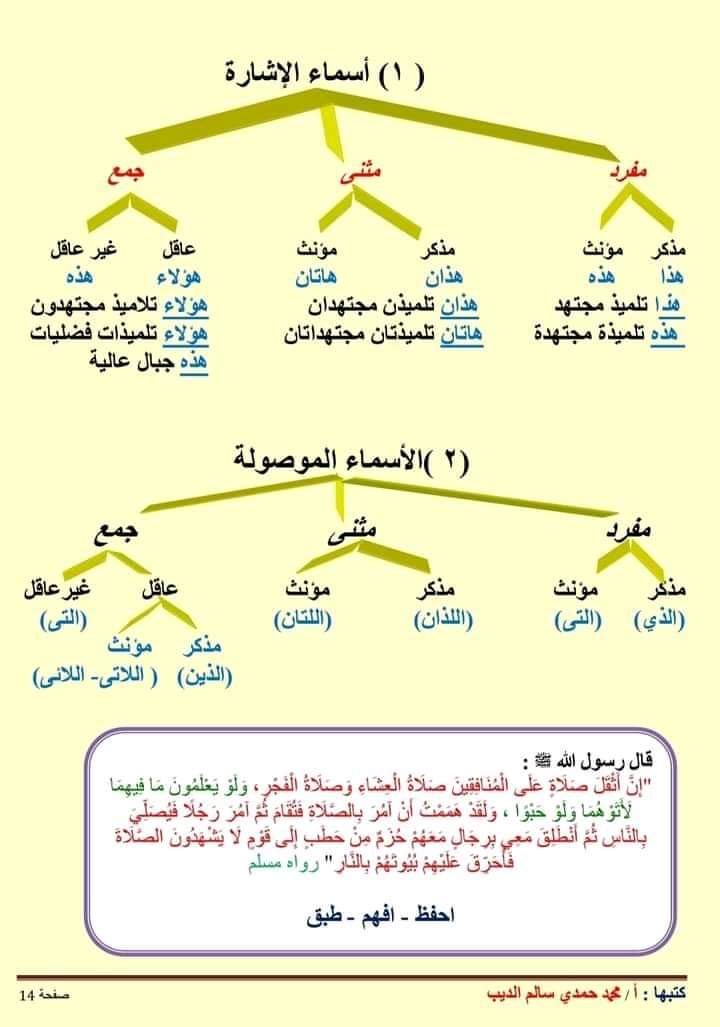 انفوجراف الجملة الإسمية وأسماء الإشارة - اداب عربية