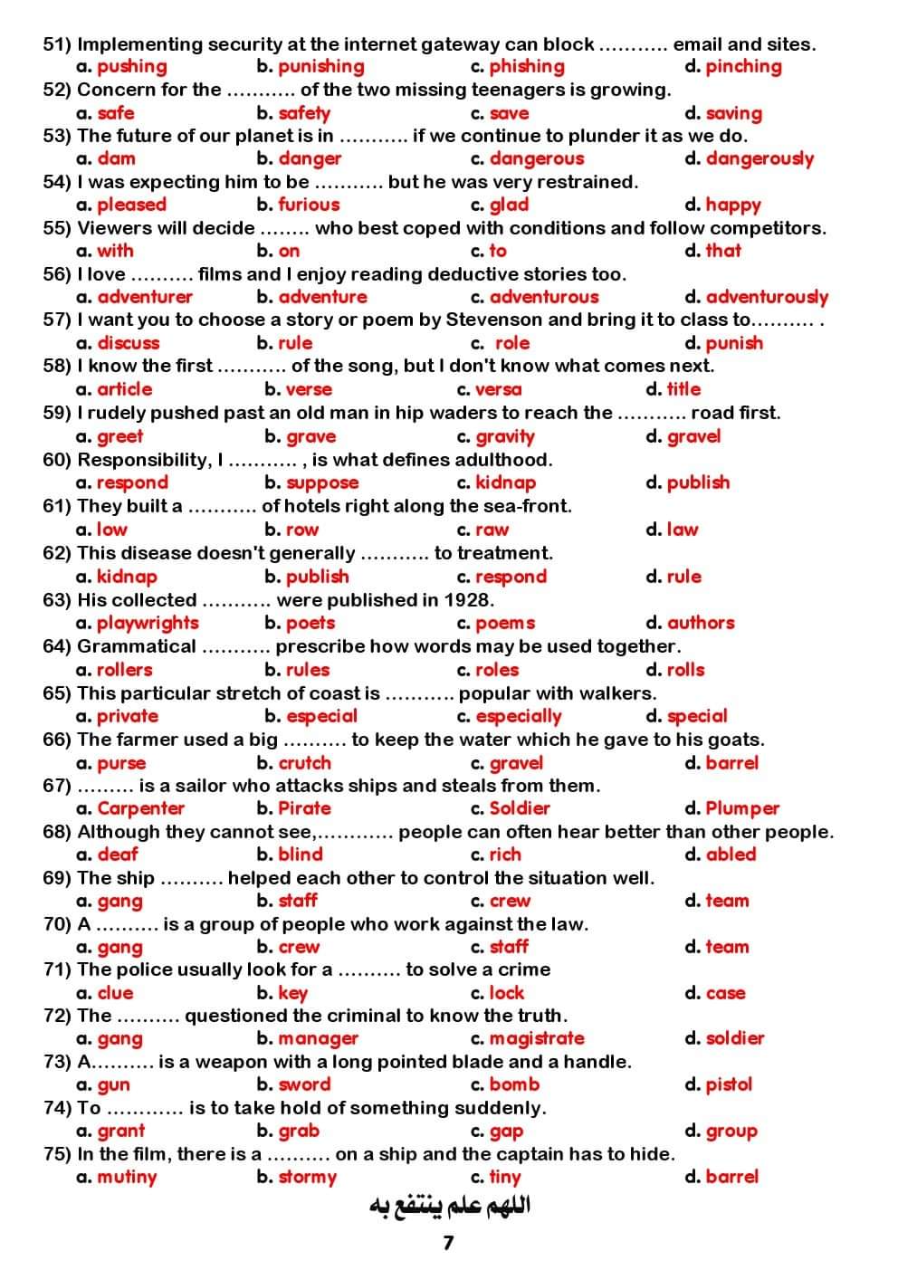 مراجعة إنجليزي للصف الاول الثانوى 2022 - ٢٠٢٢