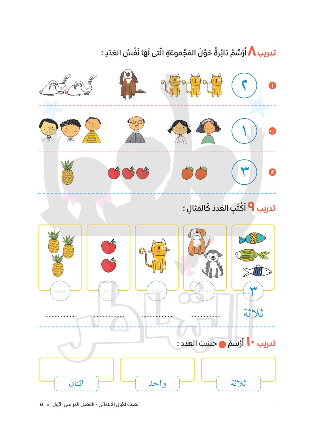 مذكرة تدريبات انجليزي للصف الأول الابتدائي ترم اول - الشاطر