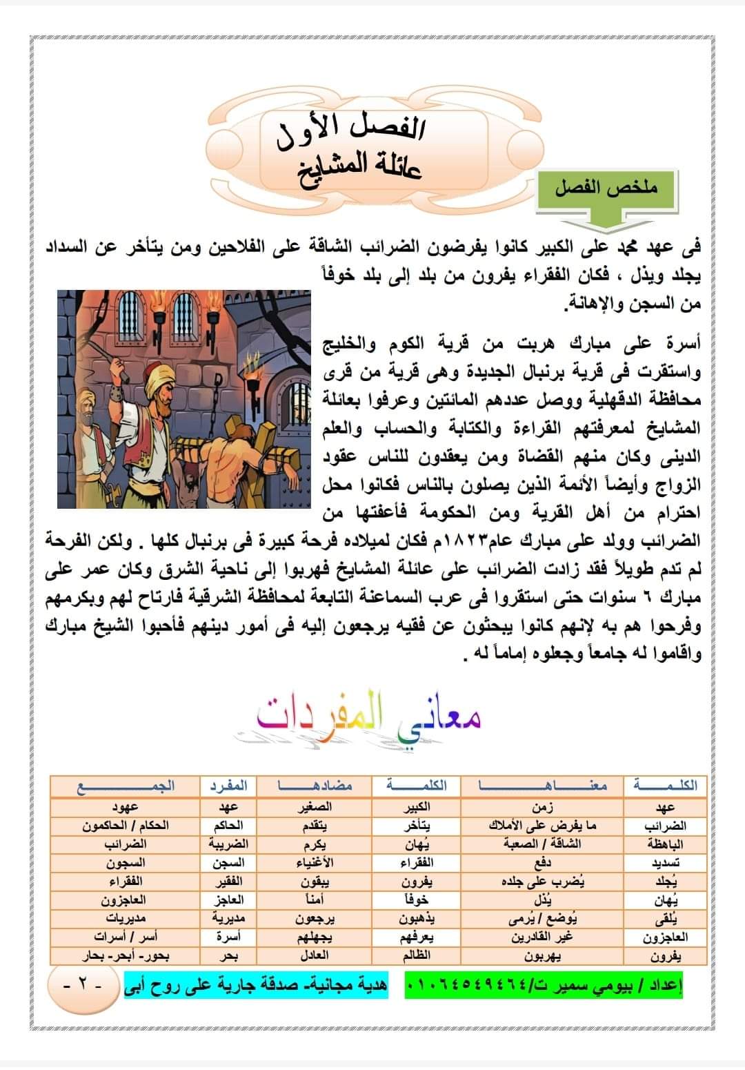مذكرة مراجعة علي مبارك للصف السادس الابتدائي - علي مبارك