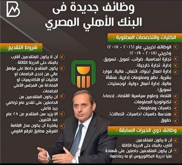 وظائف جديدة البنك الاهلي المصري 2022 - البنك الاهلي المصري
