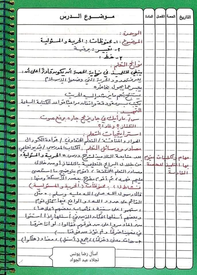 طريقة تحضير عربي الصف السادس الترم الثاني - تحضير عربي الصف السادس