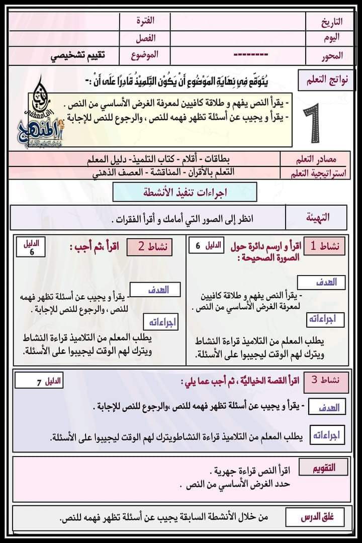 طريقة تحضير لغة عربية رابعة ابتدائي الترم الثاني - تحضير اللغة العربية الترم الثاني