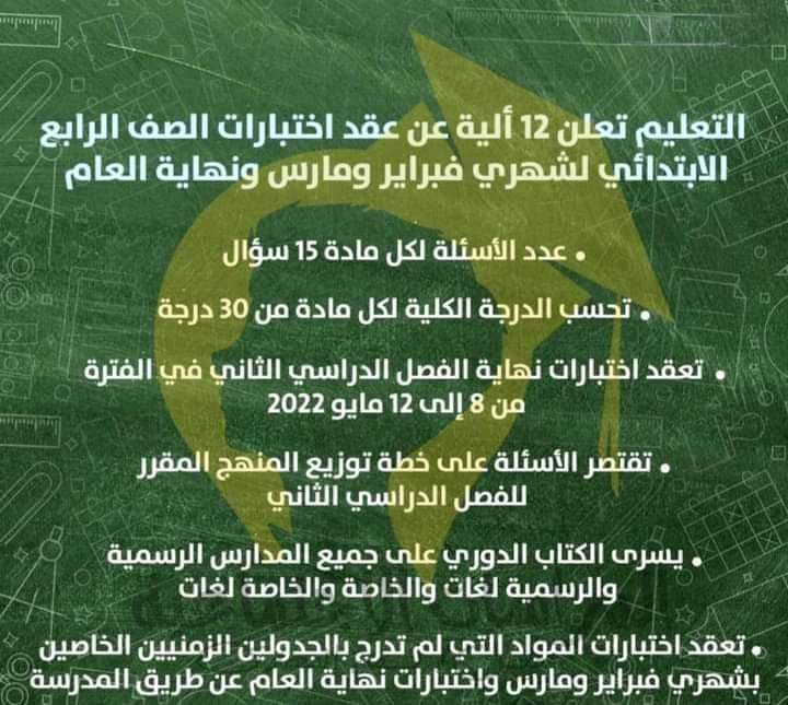 ضوابط امتحانات رابعة ابتدائي الترم الثاني 2022 - اخبار رابعة ابتدائي