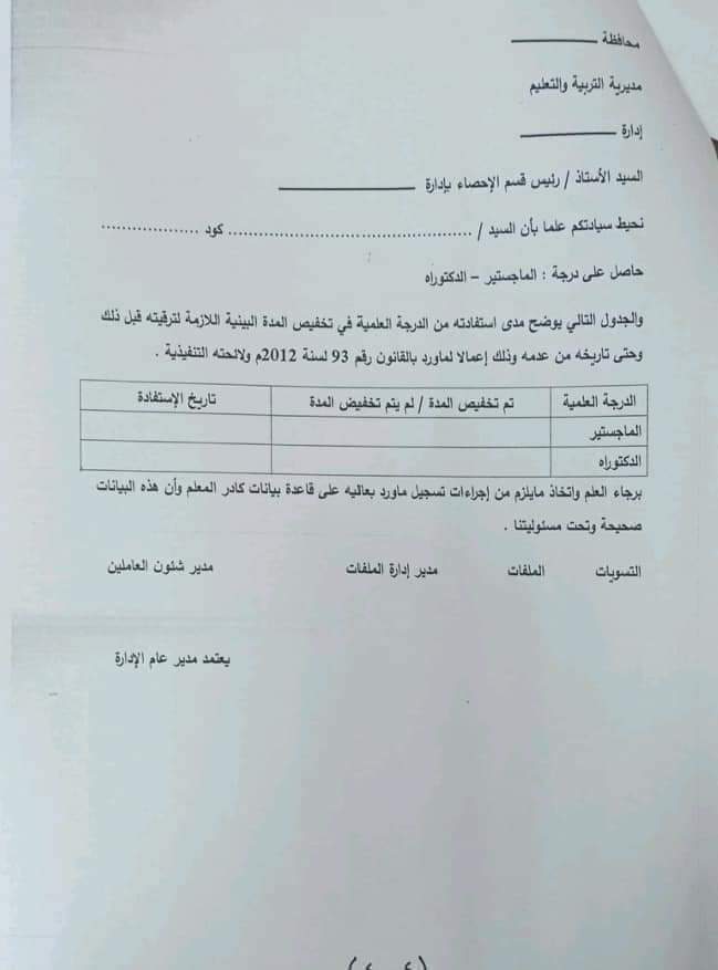 الاوراق المطلوبة لإستكمال ملف الترقية للمعلمين 2022 - ملف ترقية معلم