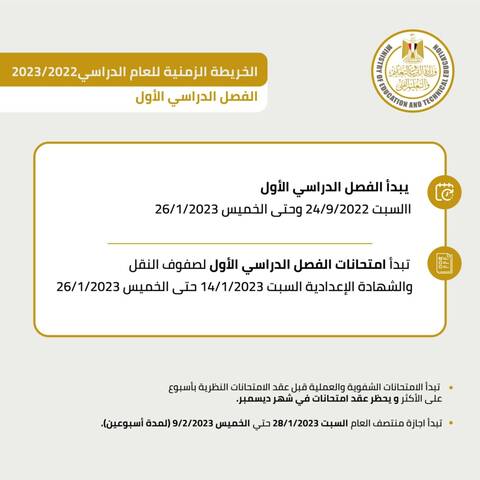 بيان التعليم بشأن تأجيل بدء الدراسة حتى 1 أكتوبر المقبل بيان التعليم بشأن تأجيل بدء الدراسة حتى 1 أكتوبر المقبل - الخريطة الزمنية 2022