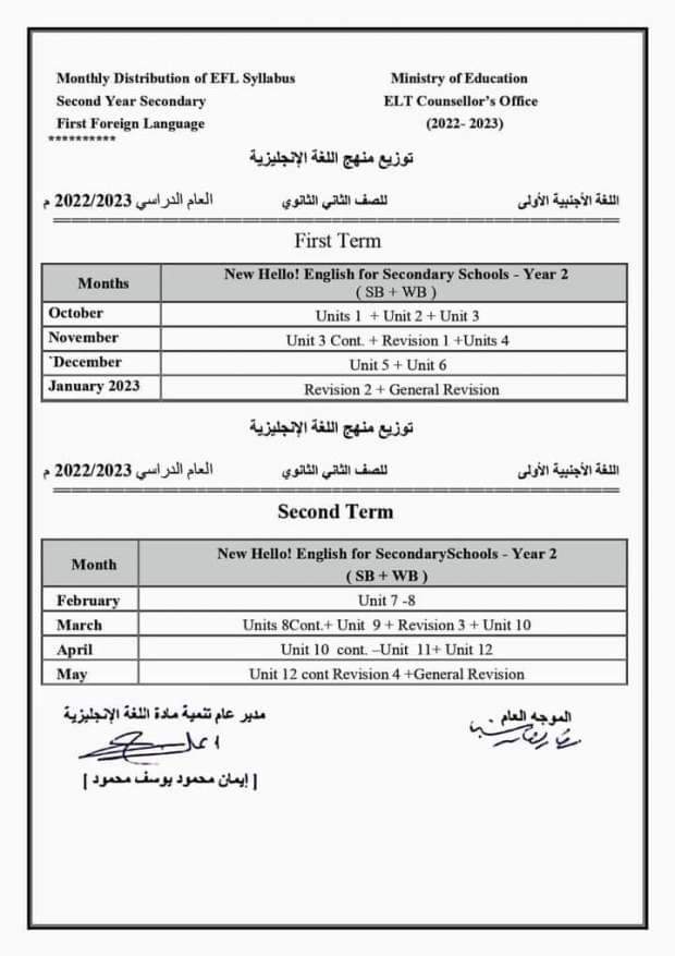 تحميل توزيع منهج اللغة الإنجليزية للمرحلة الثانوية 2023 تحميل توزيع منهج اللغة الإنجليزية للمرحلة الثانوية 2023 - توزيع منهج اللغة الإنجليزية