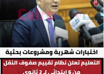 نظام التقييم لصفوف النقل من الصف السادس الابتدائى وحتى الصف الثانى الثانوى العام للعام الدراسى 2022 - 2023 - نظام التقييم 2022