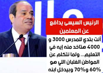 الرئيس السيسى: أنت بتدي للمدرس 3000 و4000 هتاخد منه إيه في التعليم ؟ - اخبار التعليم