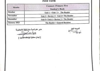 توزيع منهج اللغة الانجليزية الجديد للصف الخامس الابتدائي 2023 - توزيع منهج انجليزي خامسة
