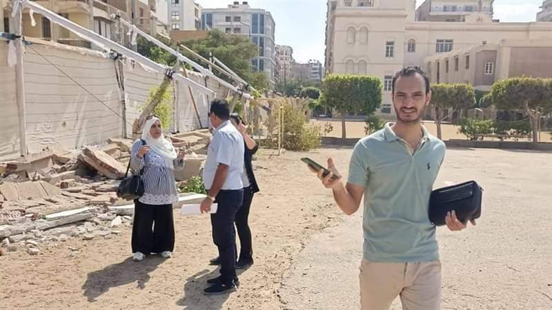 انهيار سور مدرسة العائلة المقدسة بمصر الجديدة - اخبار التعليم