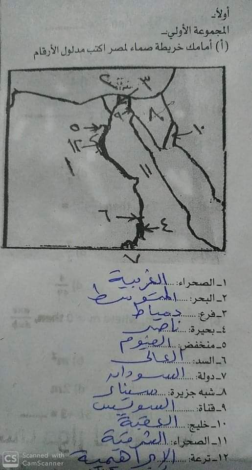 تحميل مراجعة سؤال الخريطة للصف السادس الابتدائي الترم الأول