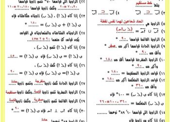 المراجعة النهائية هندسة الصف الأول الاعدادي الترم الاول 2023 - مذكرة جبر وهندسة اولى اعدادي