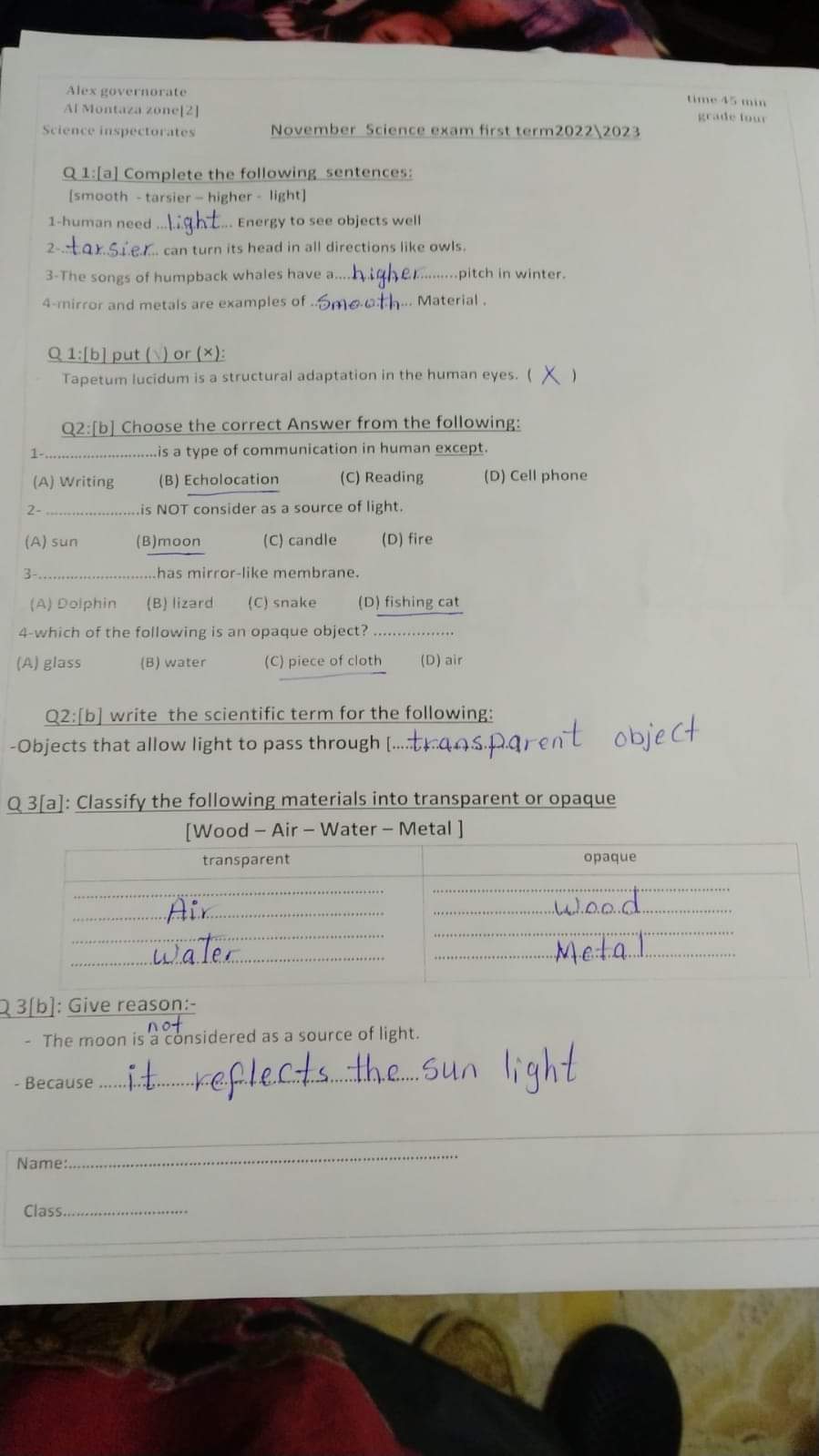 تجميع امتحانات نوفمبر الصف الرابع الابتدائي كل المواد 2023 - امتحانات نوفمبر