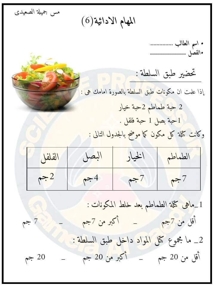 المهام الأدائية في العلوم للصف الخامس الابتدائي الترم الاول 2023 - المهام الادائية