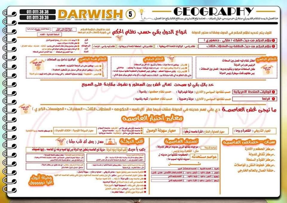 ملزمة مراجعة ليلة الامتحان جغرافيا للصف الثالث الثانوي