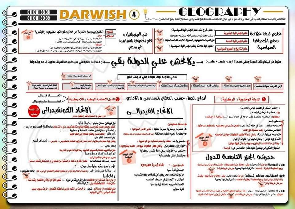 ملزمة مراجعة ليلة الامتحان جغرافيا للصف الثالث الثانوي