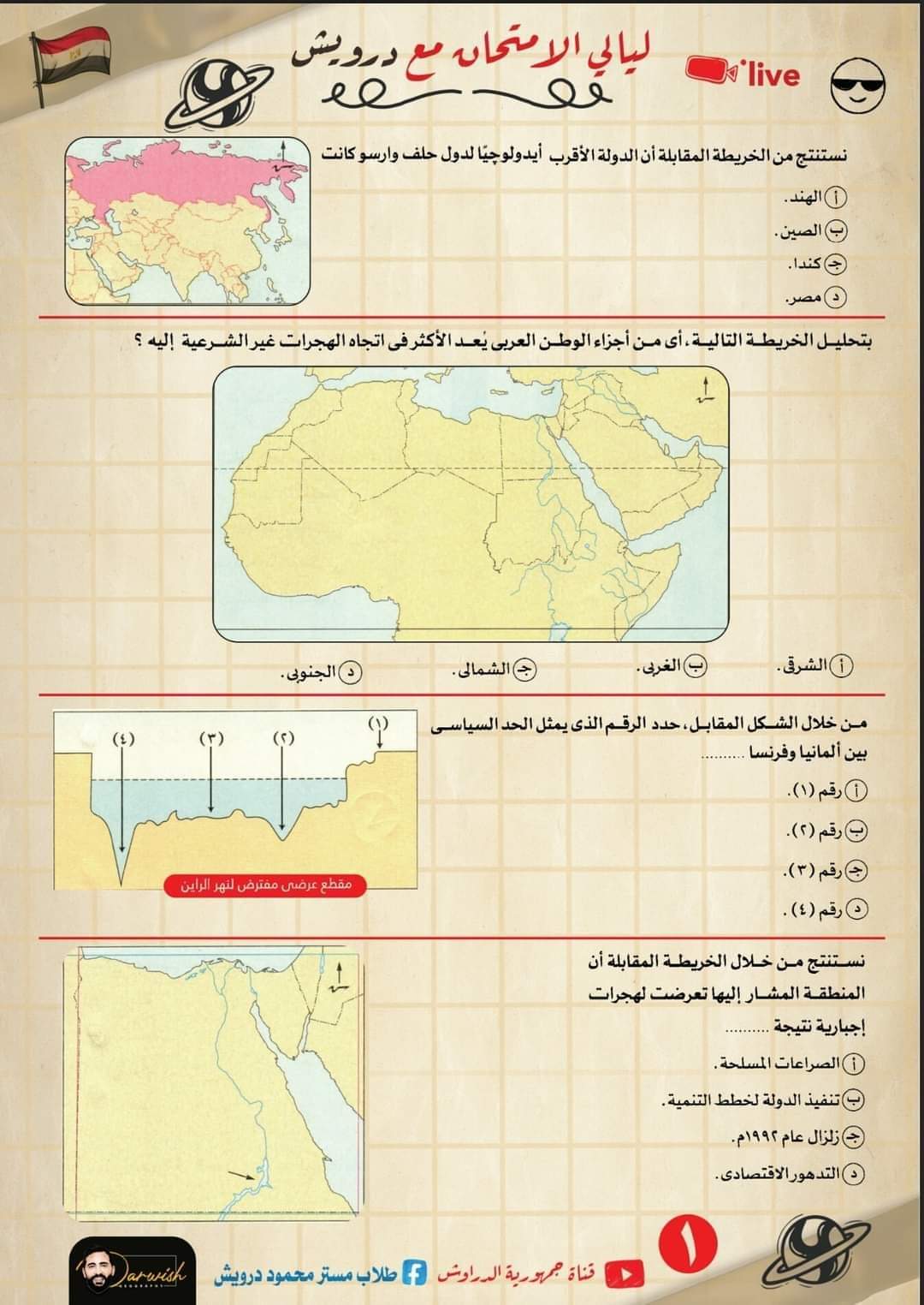 الخرائط المتوقعة في الجغرافيا للصف الثالث الثانوي 2023
