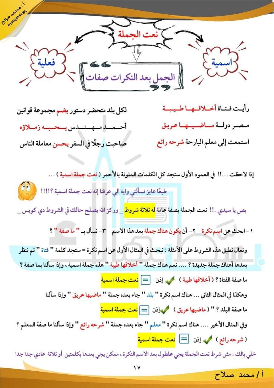 ملزمة بسطتهالك فى النحو للصف الثانى الاعدادى الترم الاول