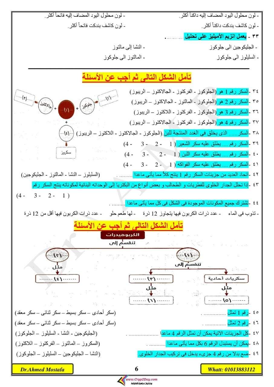 تحميل ملزمة احياء للصف الاول الثانوي الترم الاول
