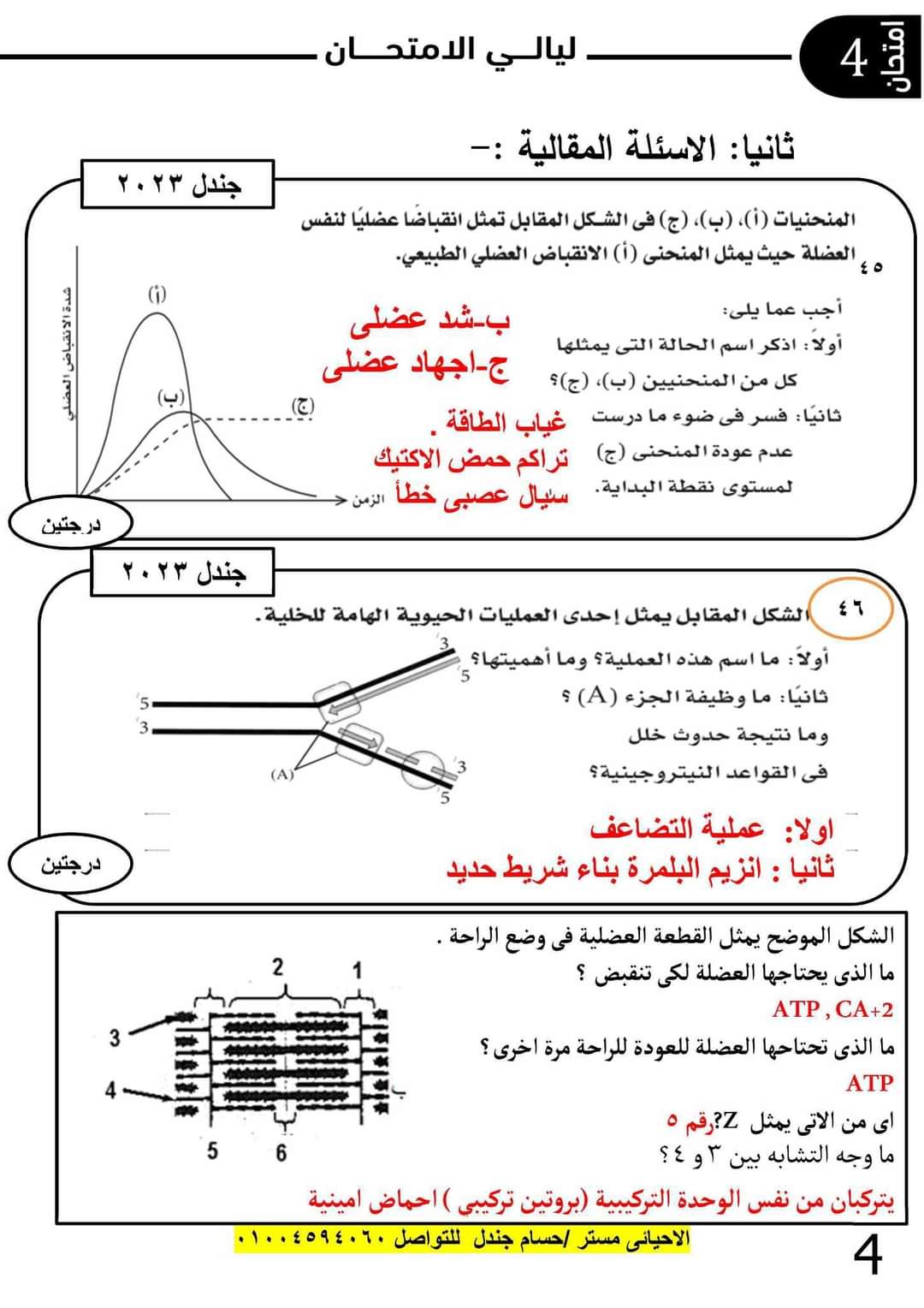 اهم الأسئلة المقالية المتوقعة في امتحان الاحياء للثانوية العامة 2023
