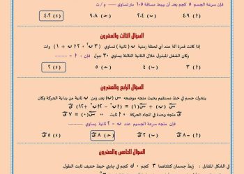 تحميل امتحان الديناميكا للصف الثالث الثانوي 2022 بالاجابات الدور الاول