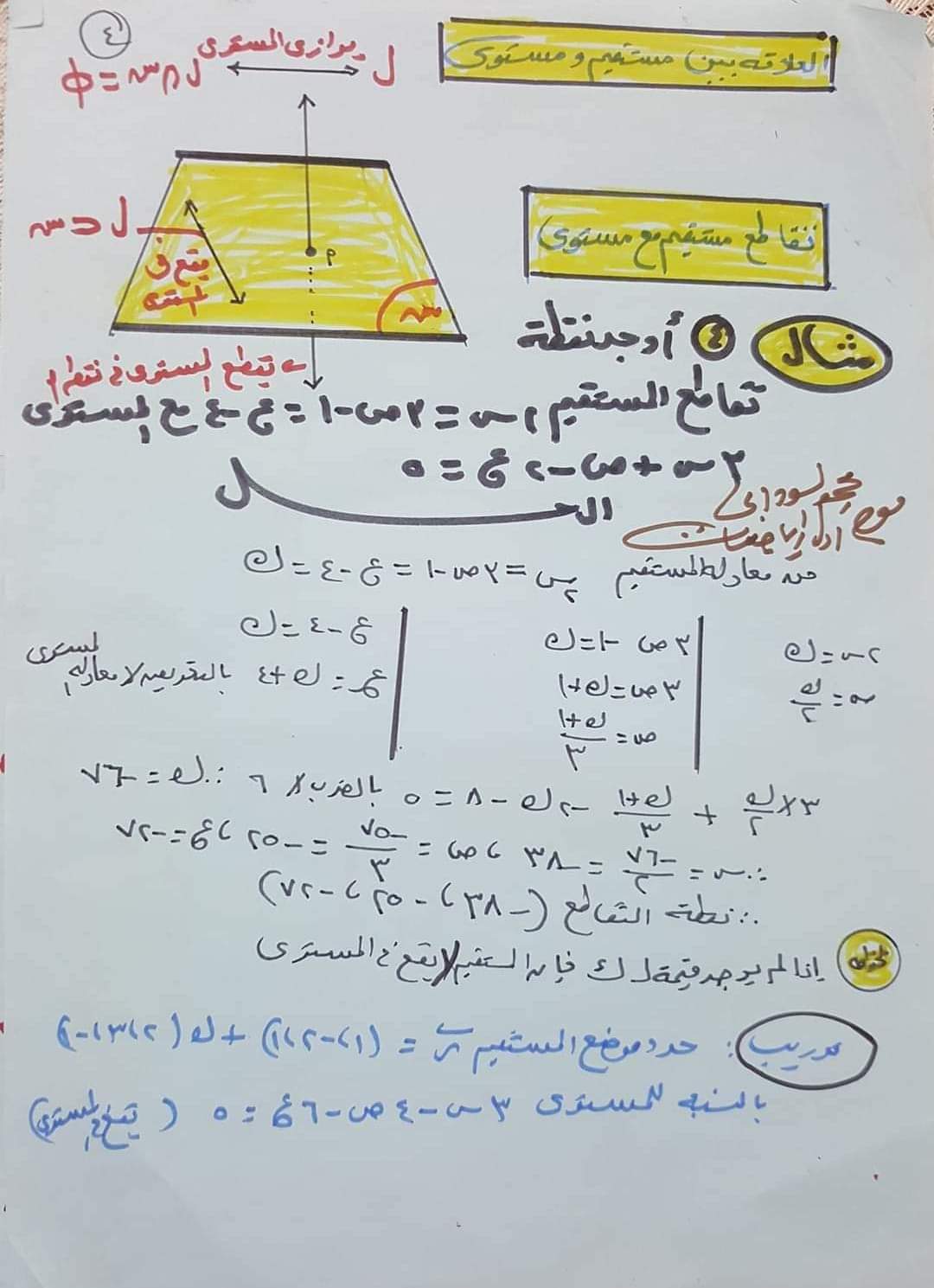 الاسئلة المتوقعة في امتحان الهندسة الفراغية للثانوية العامة بالاجابات