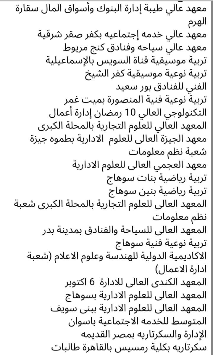 الكليات والمعاهد المتوفرة لتنسيق المرحلة الثالثة للعام الدراسي 2023 - 2024 - منصة كتاتيب مصر - الكليات والمعاهد المتوفرة لتنسيق المرحلة الثالثة للعام الدراسي 2023 - 2024 الكليات والمعاهد المتوفرة لتنسيق المرحلة الثالثة للعام الدراسي 2023 - 2024