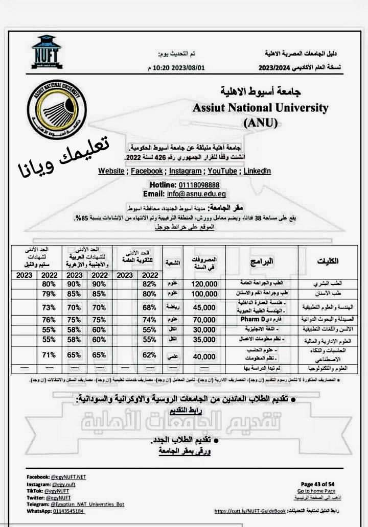 برامج ومصروفات جامعة اسيوط الاهلية للعام الدراسي 2023 - 2024 - منصة كتاتيب مصر - برامج ومصروفات جامعة اسيوط الاهلية للعام الدراسي 2023 - 2024 برامج ومصروفات جامعة اسيوط الاهلية للعام الدراسي 2023 - 2024