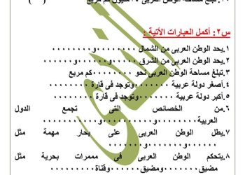 تدريبات الدرس الاول دراسات اجتماعية للصف السادس الابتدائي المنهج الجديد الترم الاول