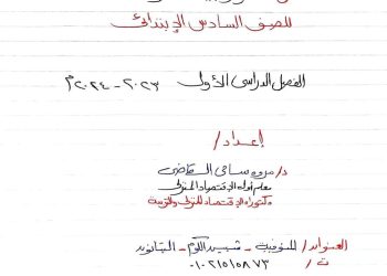 ملخص تكنولوجيا المعلومات والاتصالات الصف السادس الابتدائي الترم الاول 2024