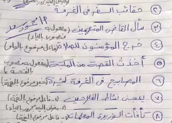 ملزمة تدريبات نحوية للصف السادس الابتدائي نظام جديد
