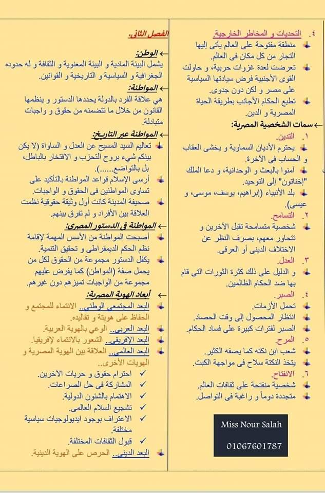 ملخص التربية الوطنية اولى ثانوي نظام حديث الترم الاول ملخص التربية الوطنية اولى ثانوي نظام حديث الترم الاول