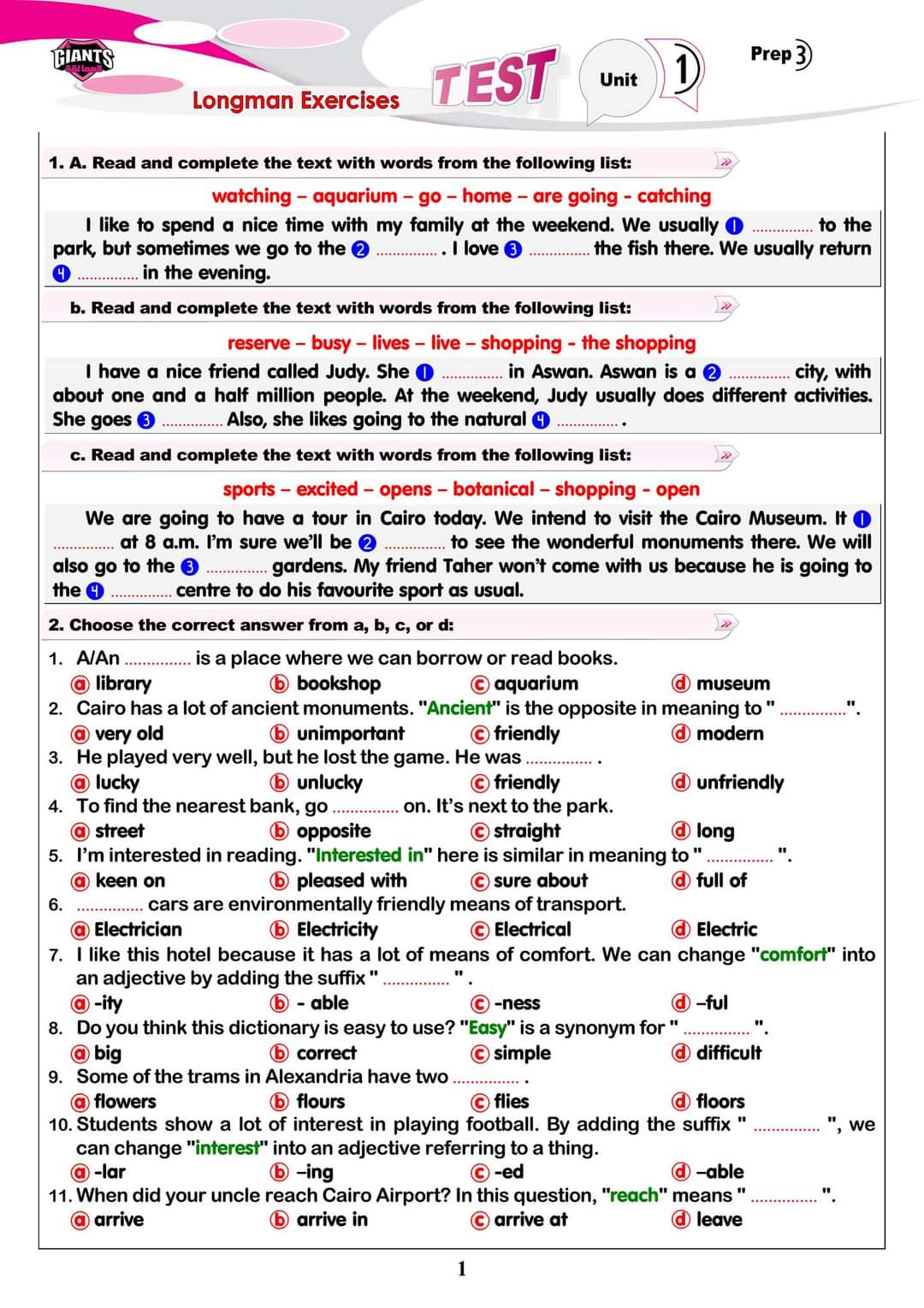 مراجعة لونجمان وتوقعات امتحان الانجليزي الصف الثالث الاعدادي الترم الاول مراجعة لونجمان وتوقعات امتحان الانجليزي الصف الثالث الاعدادي الترم الاول