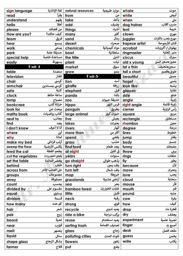 ملخص اللغة الانجليزية للصف الثالث الابتدائي الترم الاول ملخص اللغة الانجليزية للصف الثالث الابتدائي الترم الاول