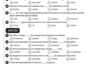 مراجعة شهر اكتوبر انجليزي الصف الاول الثانوي