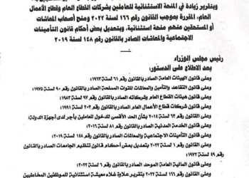 تفاصيل مشروع قانون زيادة علاوة غلاء المعيشة للعاملين والمعاشات بمقدار 300 جنيه اعتبارا من أول أكتوبر الجاري