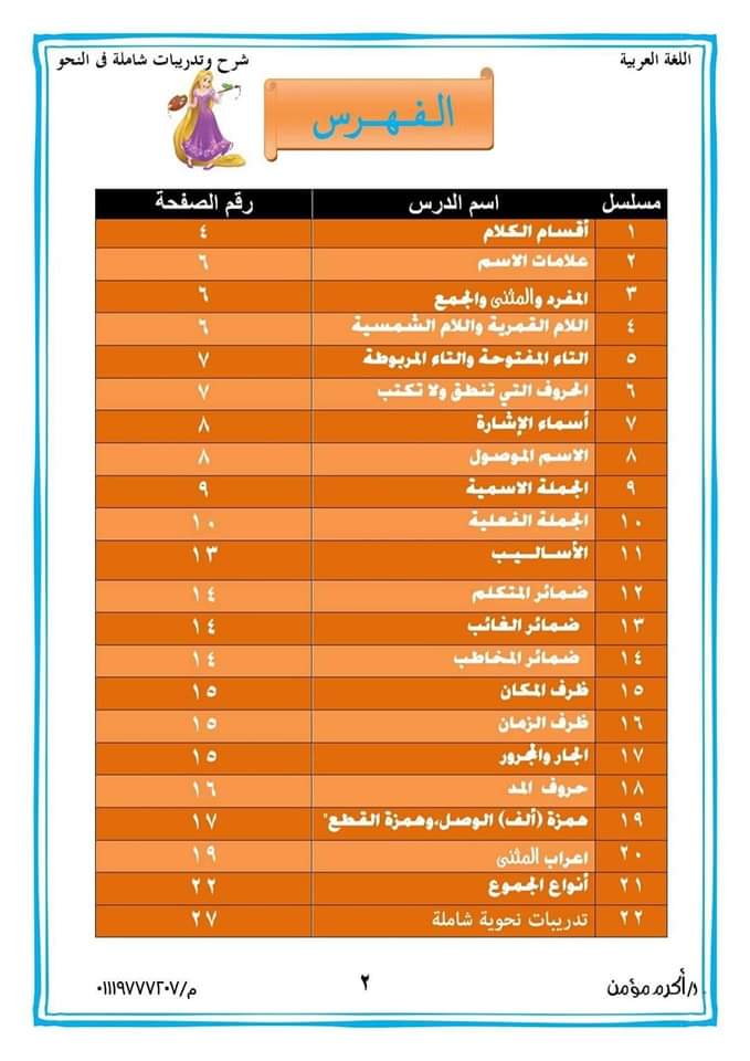 ملزمة تأسيس قواعد النحو للمرحلة الابتدائية نظام جديد