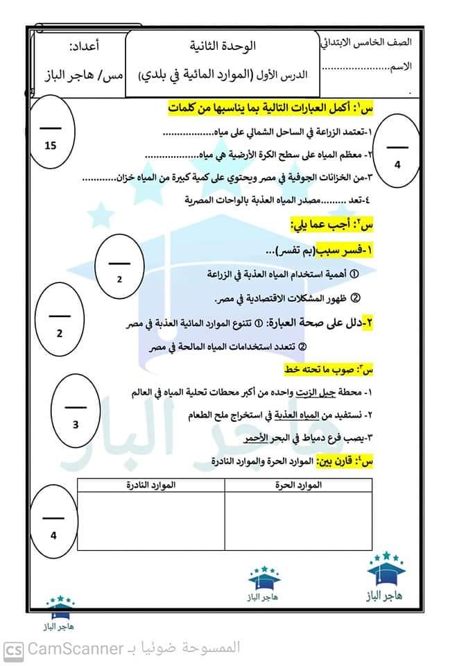 مراجعة نوفمبر دراسات إجتماعية الصف الخامس الابتدائى مس هاجر الباز مراجعة نوفمبر دراسات إجتماعية الصف الخامس الابتدائى مس هاجر الباز