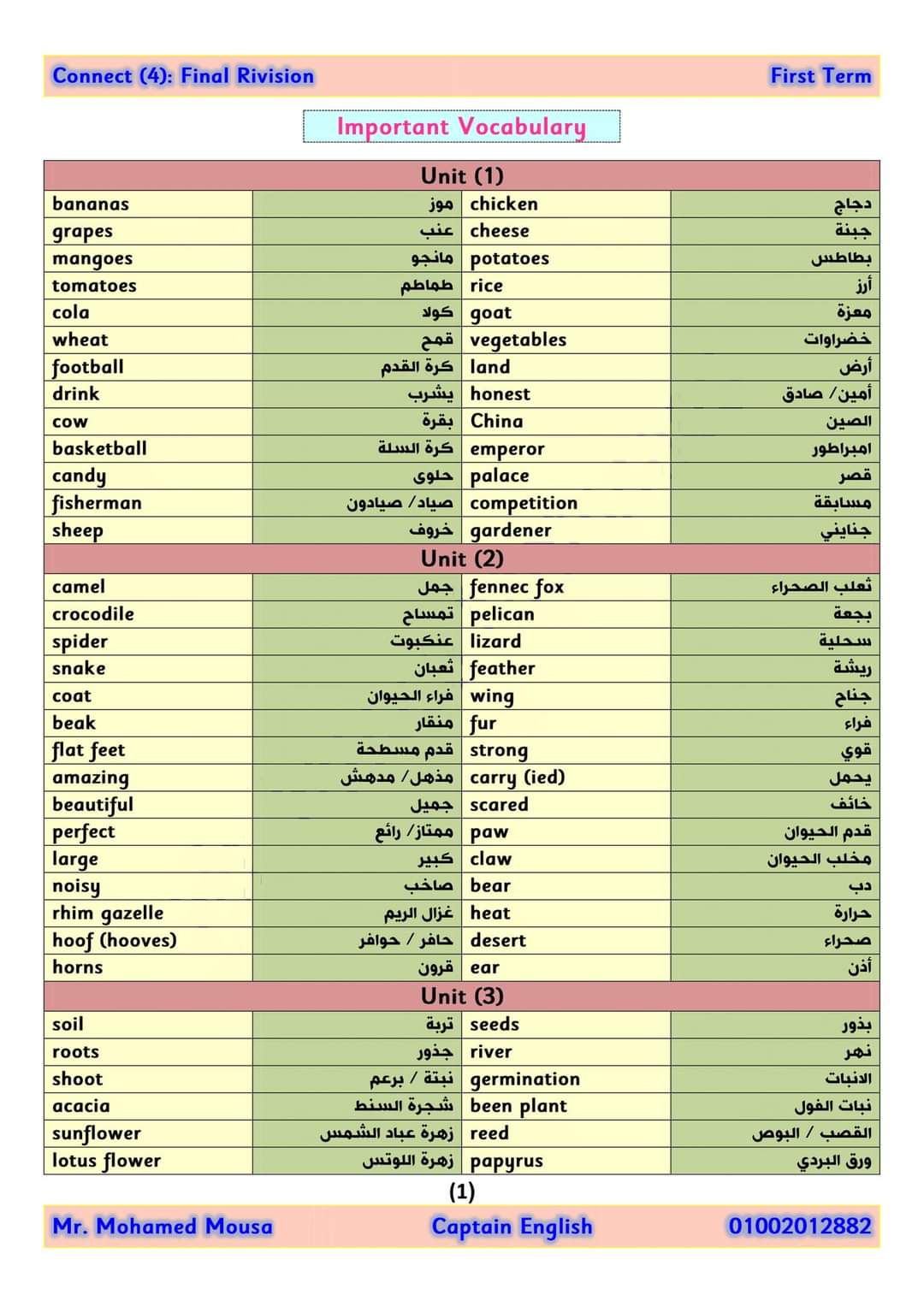 ملزمة المراجعة النهائية كونكت رابعة ابتدائى الترم الاول