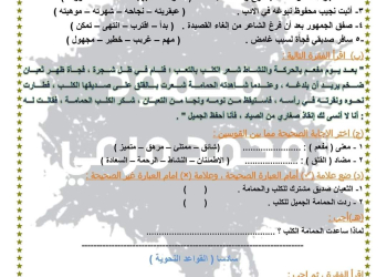 مراجعة شهر نوفمبر لغة عربية رابعة ابتدائي