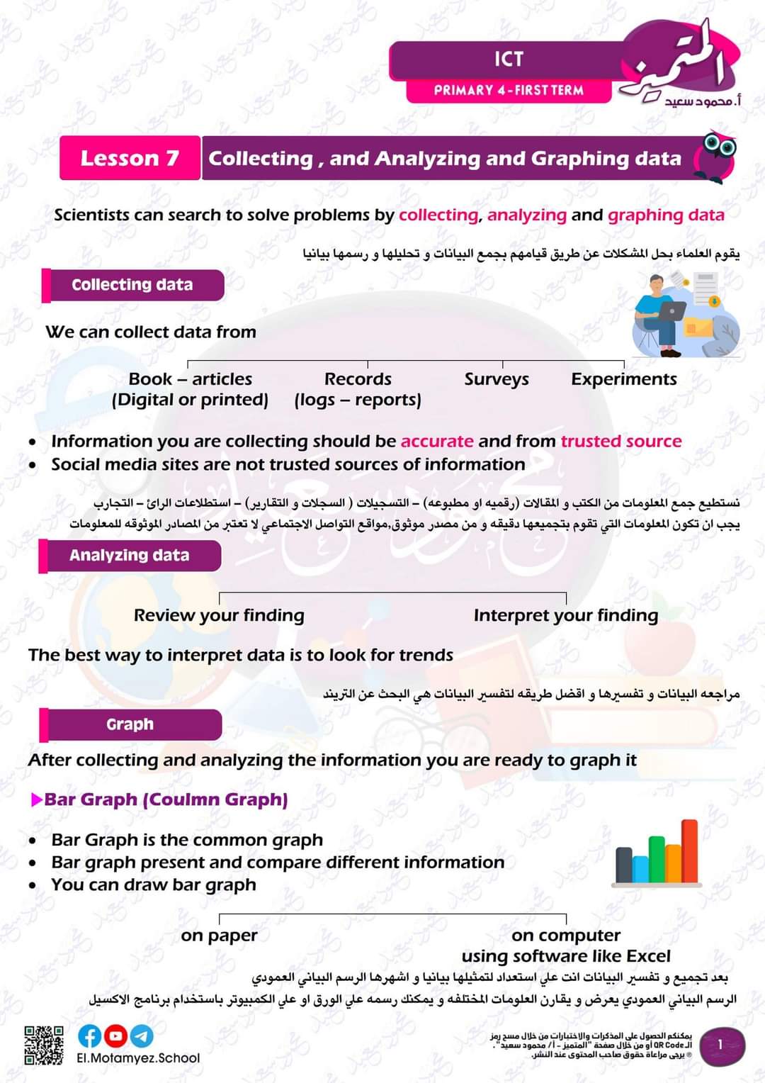مراجعة المتميز مقرر نوفمبر ماث math الصف الرابع الابتدائي لغات - تحميل مذكرات المتميز
