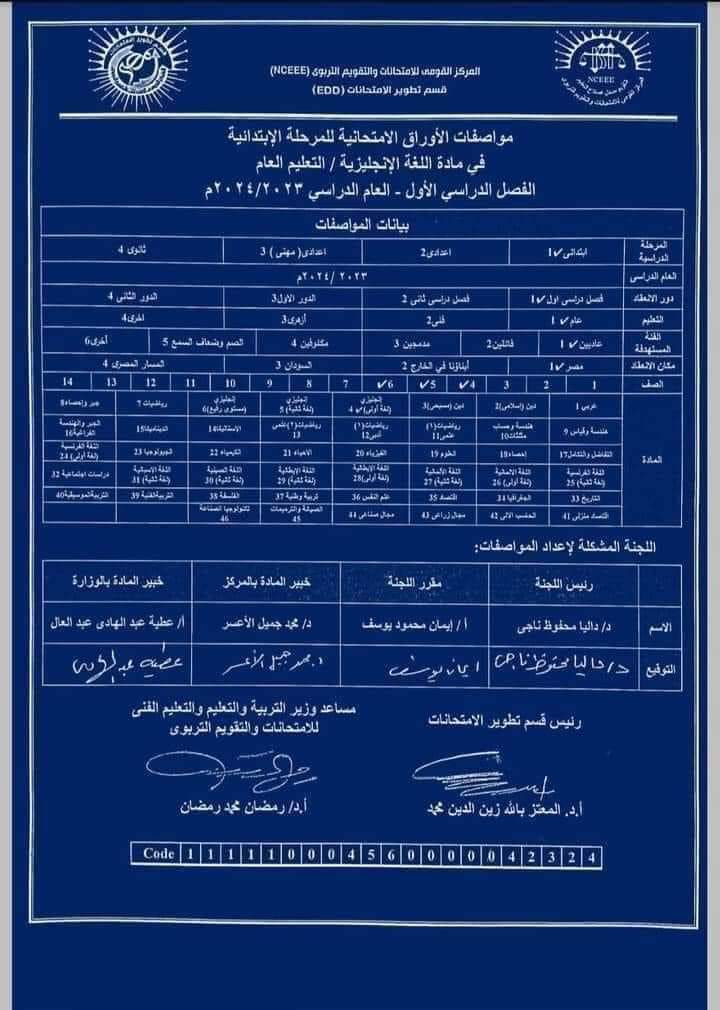 الضوابط العامة لإمتحان اللغة الانجليزية للمرحلة الابتدائية وابنائنا في الخارج