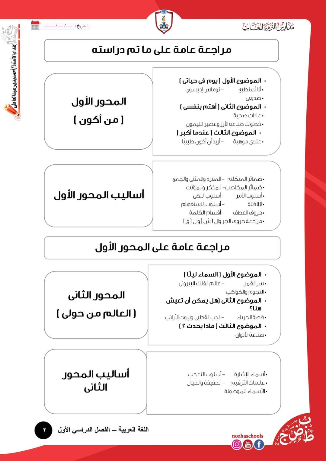 كراسة الأنشطة والتدريبات لغة عربية الصف الثاني الابتدائي الترم الاول كراسة الأنشطة والتدريبات لغة عربية الصف الثاني الابتدائي الترم الاول