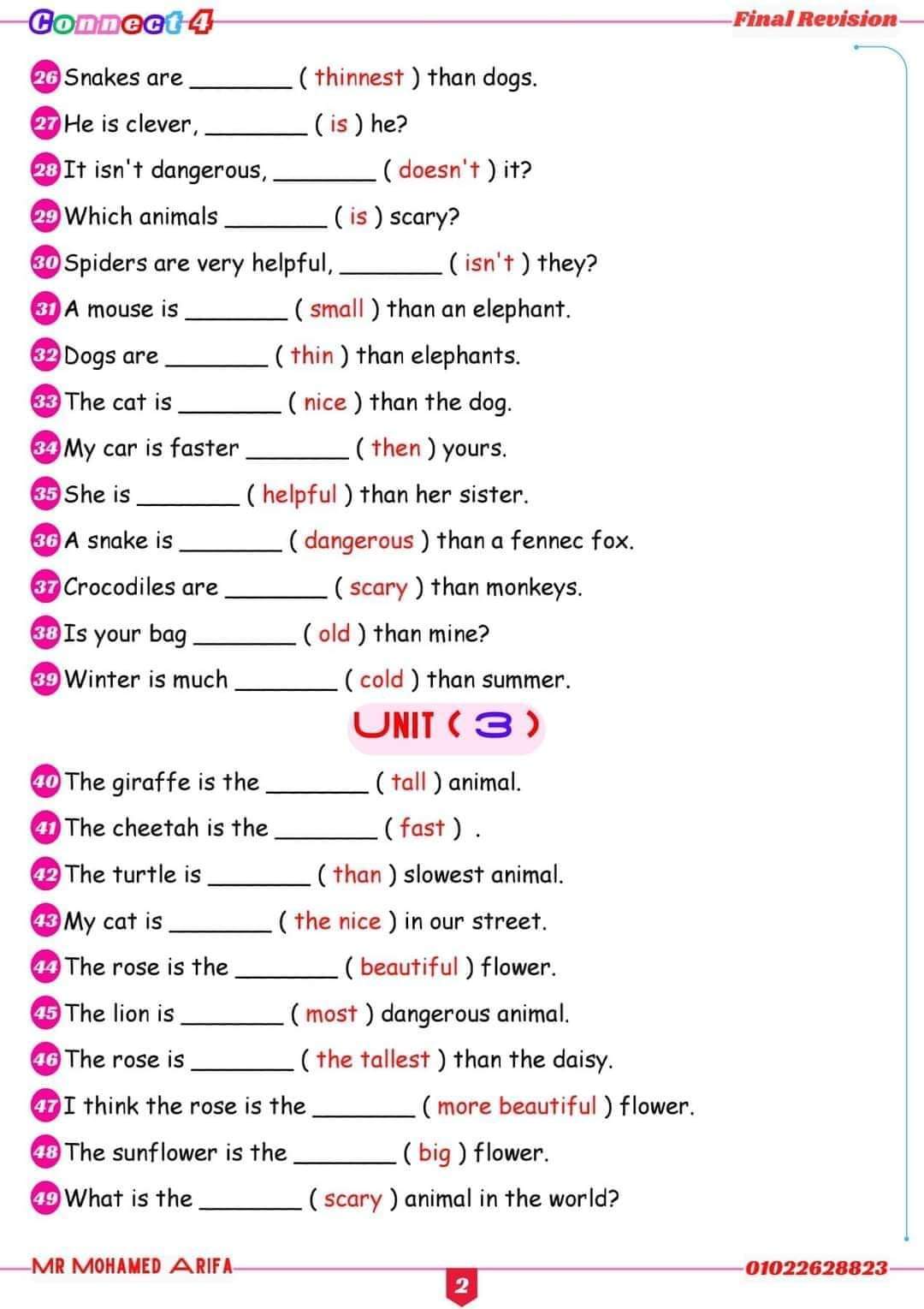 اهم ملزمة مراجعة نهائية لغة إنجليزية رابعة ابتدائى بالمواصفات الجديدة الترم الاول ٢٠٢٤