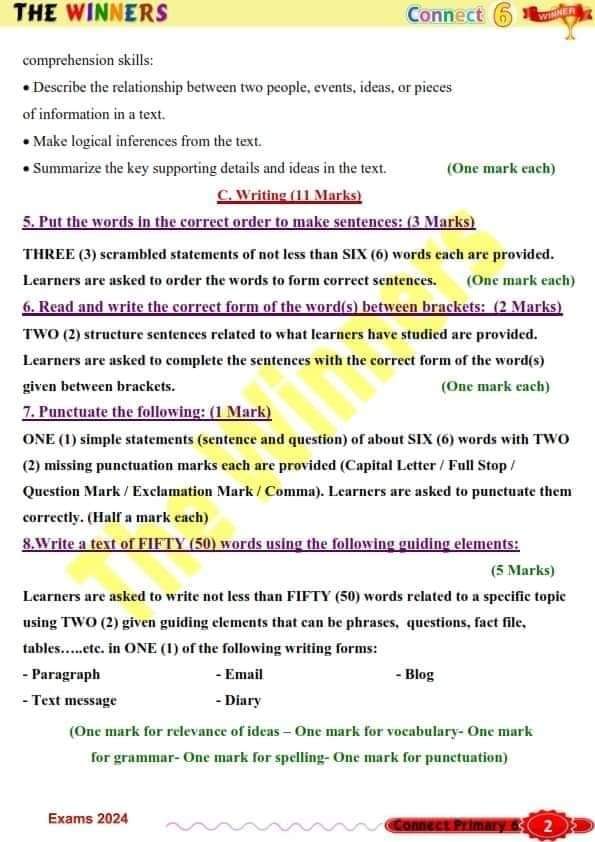 امتحانات كونكت الصف السادس الابتدائى الترم الاول بالمواصفات الجديدة 2024