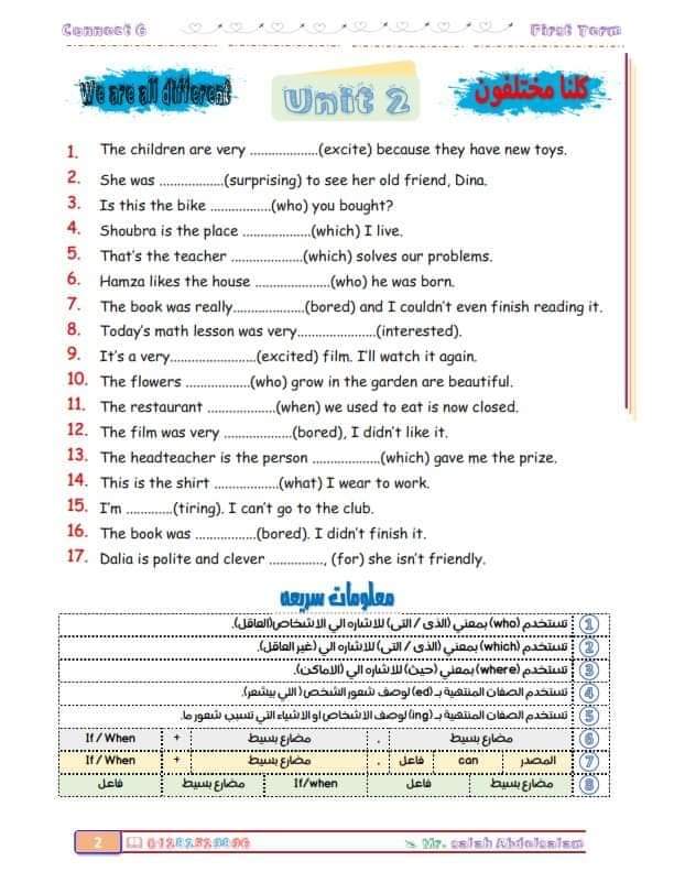 ملزمة سؤال تصحيح الكلمه الخطأ - مع تلخيص سريع لقواعد المنهج الصف السادس الابتدائي