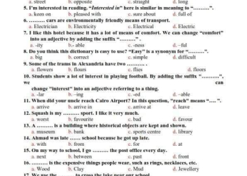 احدث مراجعة وتوقعات ليلة امتحان اللغة الانجليزية بالحل للصف الثالث الاعدادى الترم الاول 2024