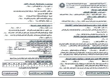 نموذج الاجابة الرسمي لمادة اللغة العربية الصف الثالث الاعدادي محافظة الدقهلية الترم الاول 2024